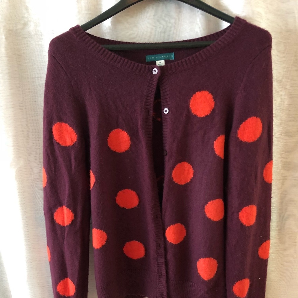 Polka-Dot Button Cardigan
